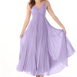 Pleated Lavender Maxi Skirt - Women's Flowy Skirt